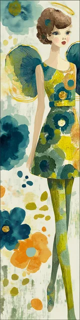 Free angel bookmark featuring green wings angel